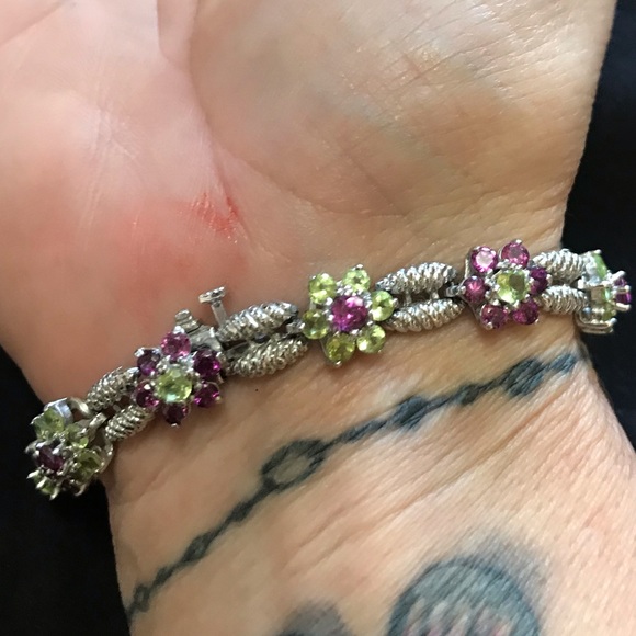 14kt white gold and tourmaline Bracelet - Picture 3 of 12